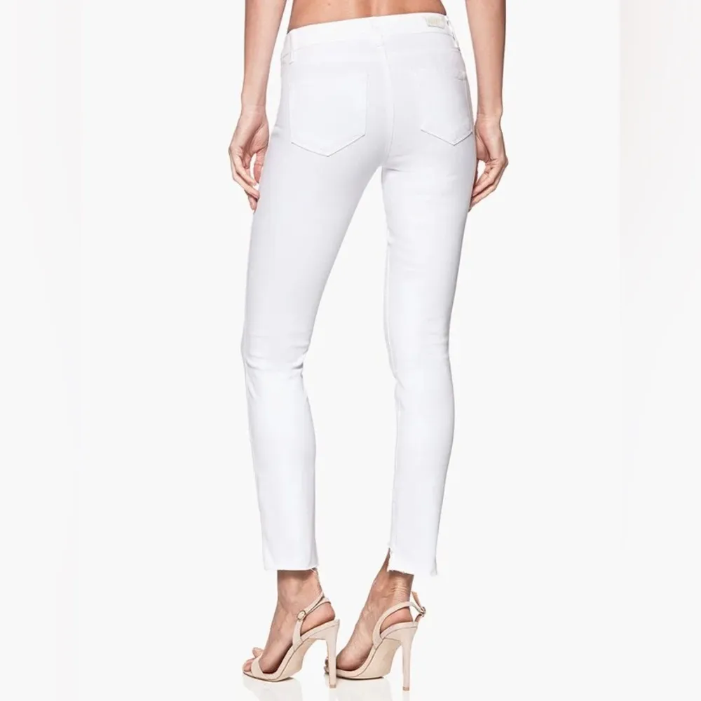 New Paige White Denim Skinny Jeans Skyline Ankle Peg - Image 2