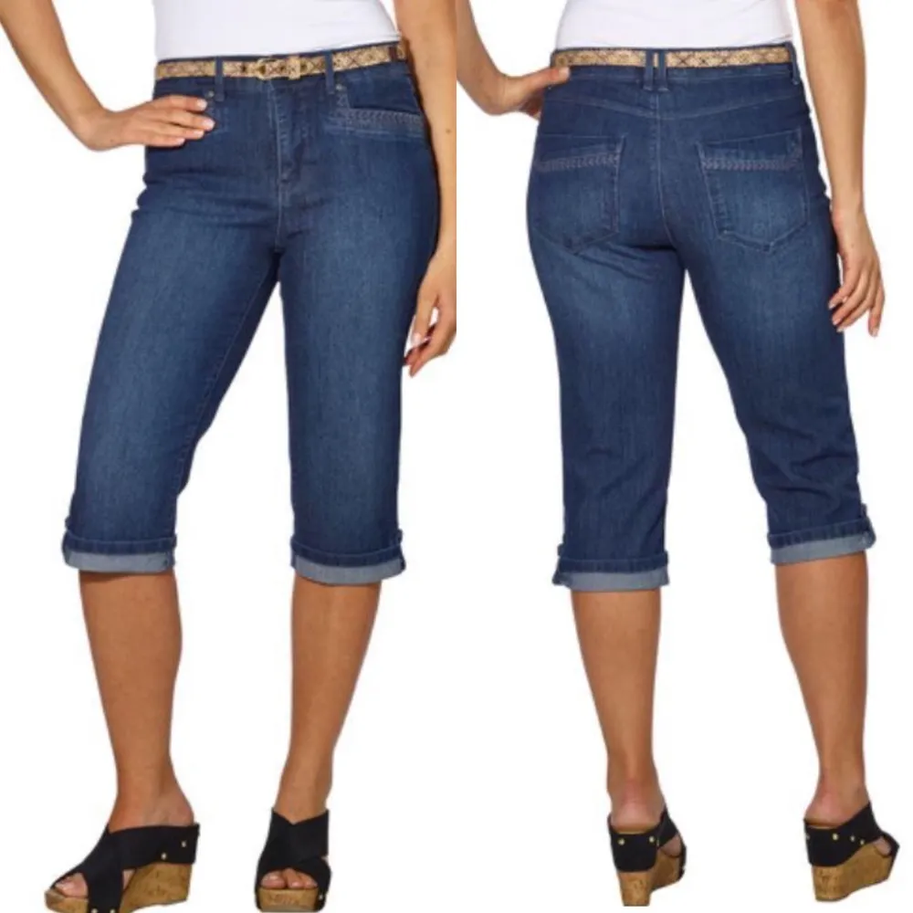 GLORIA VANDERBILT Embroidered Marnie Skimmer Jeans Size 10P - Image 5