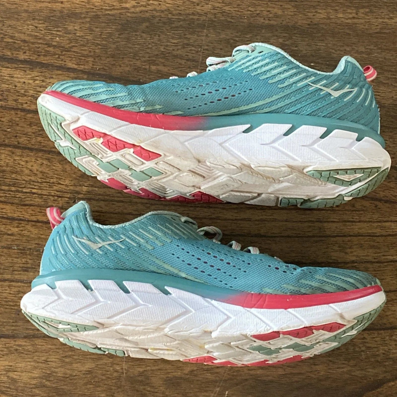 Hoka One One W CLIFTON 5 Athletic Running Shoes Teal Green Size 8.5 - Image 8