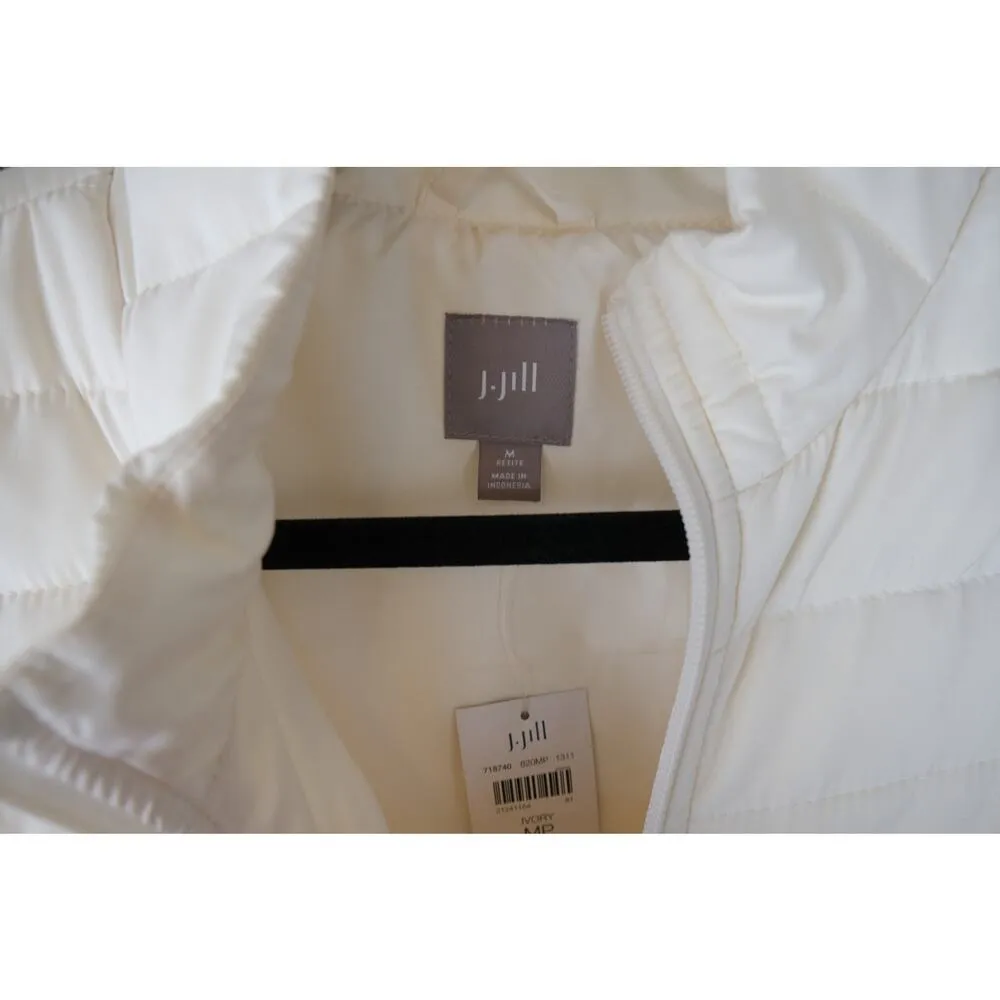 NWT J.Jill Ivory Cream Down Nano Puffer Vest Womens Medium Petite White Size undefined - Image 5