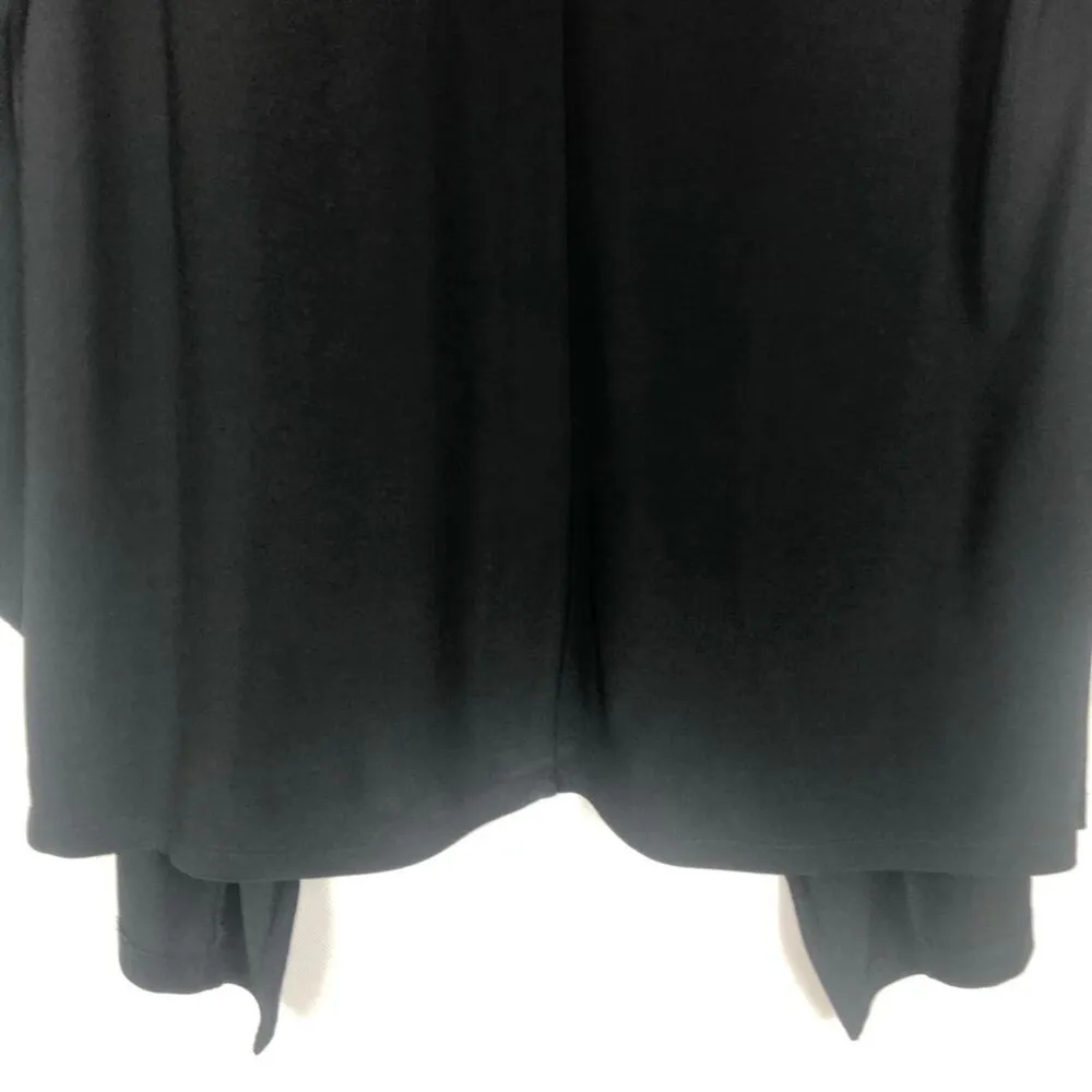 Chaus Y2K Liquid Knit Open Front Blouse Womens M Office Career Business Dressy Black Size M - Image 8