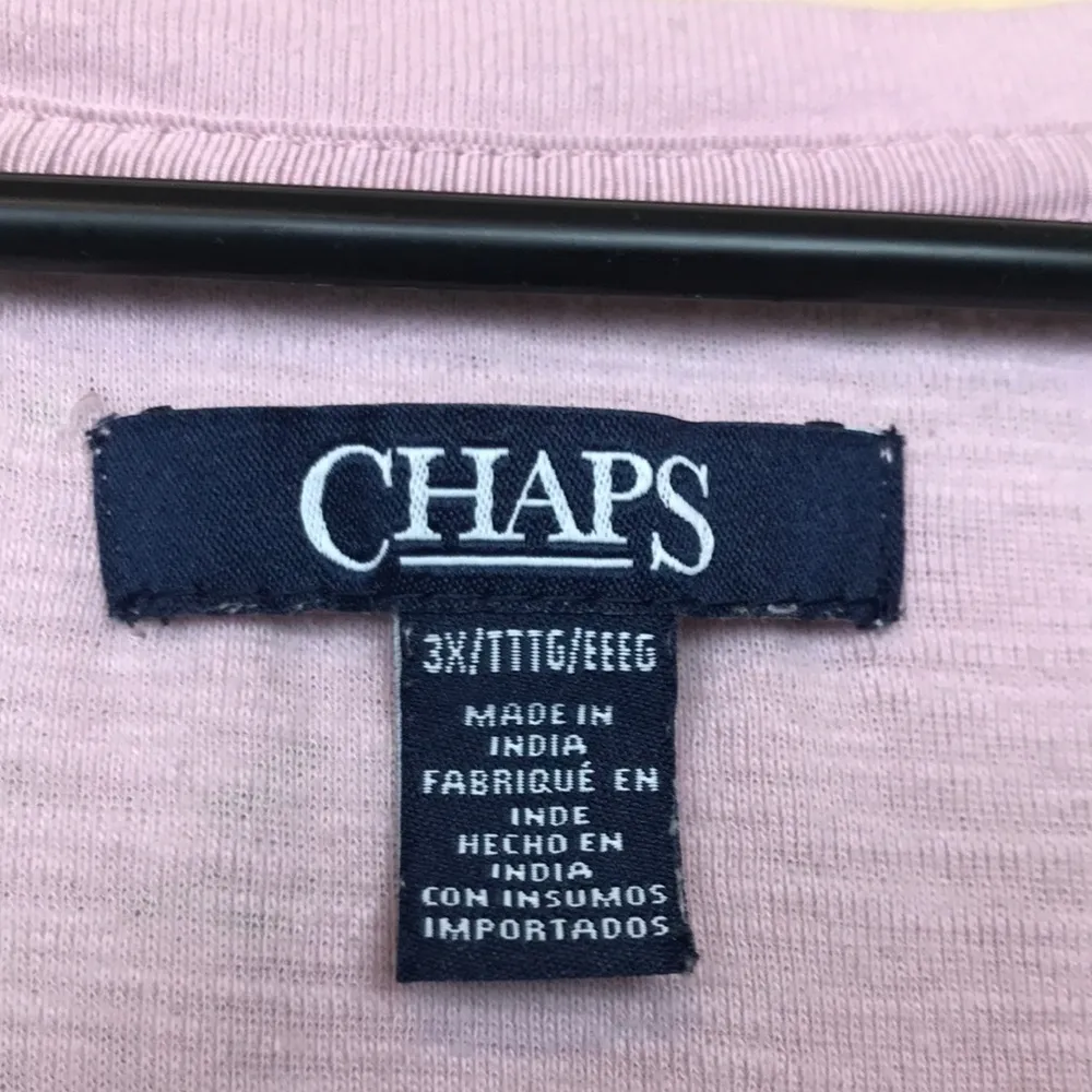 Chaps Women’s Floral Print Purple Quarter Button-Up 7/8 Sleeve Henley Shirt - Image 8