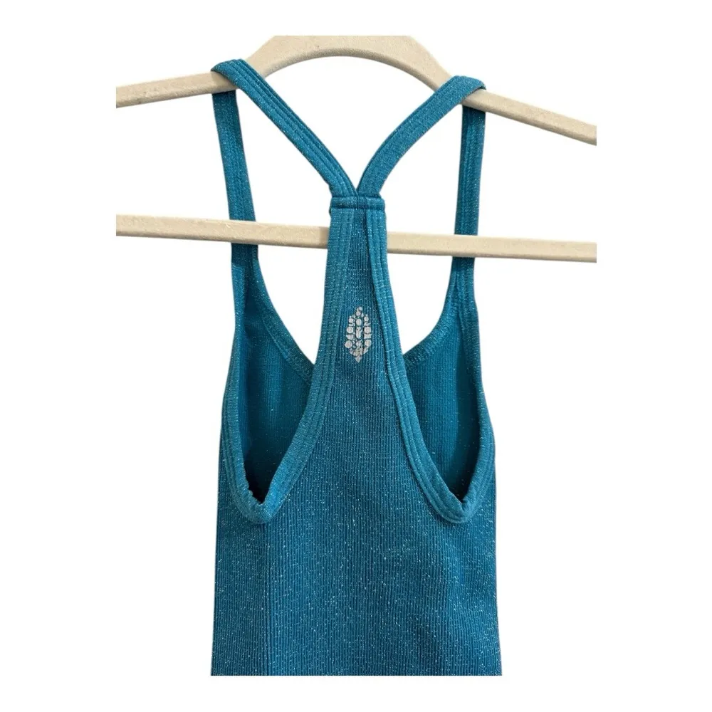 Free People Movement Happiness Runs Lurex Crop Tank in Off Tropic XS/S Sparkle - Image 4