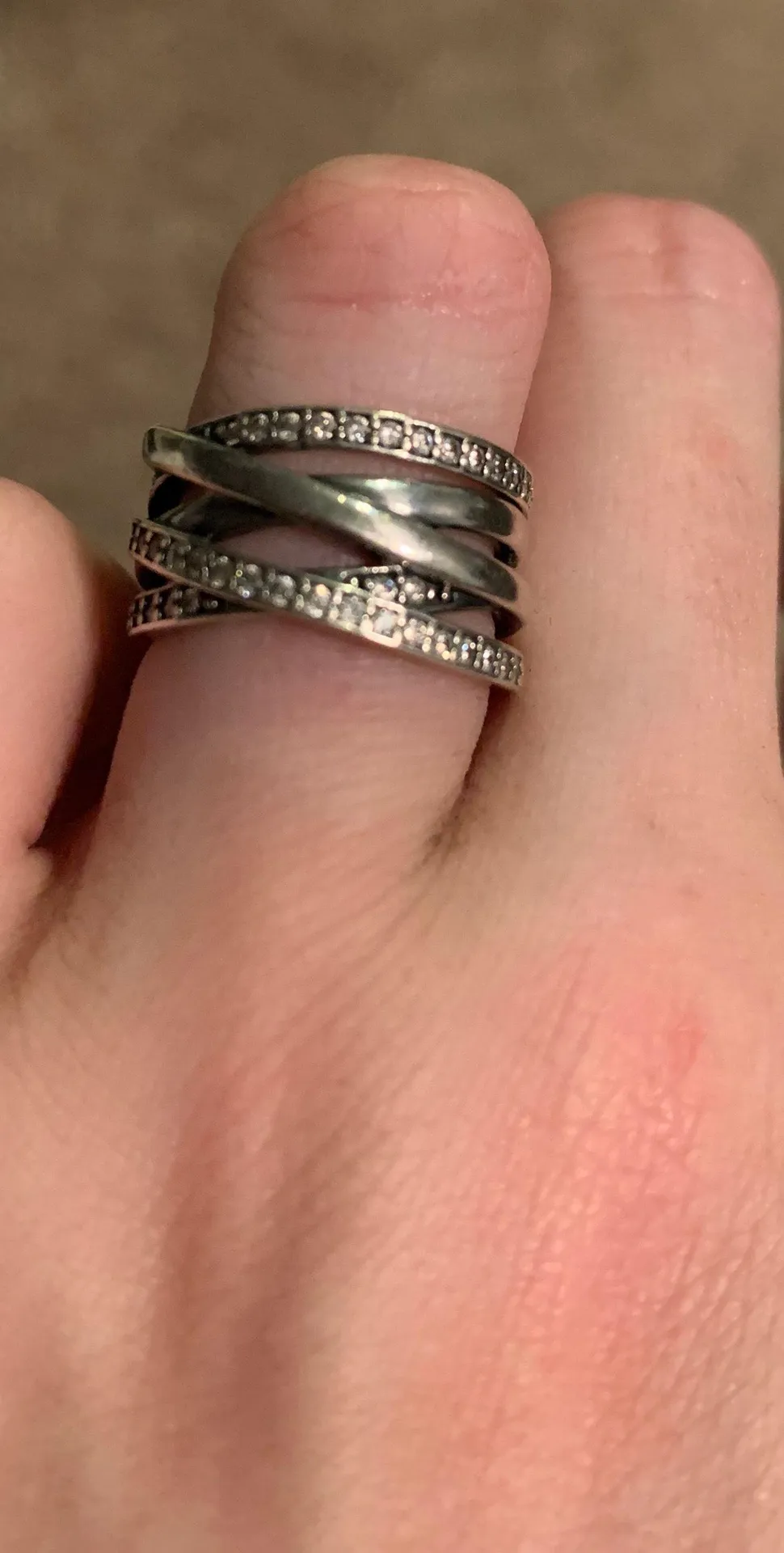 Pandora Sparkling And Polished Line Ring - Image 4