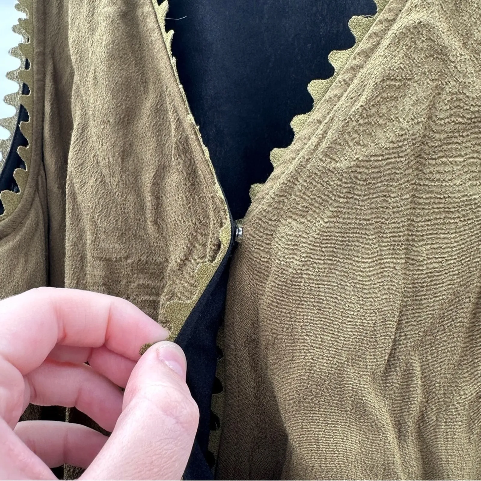 Anthropologie Leifsdottir Sani Sleeveless Green Surplice Wrap Utility‎ Jumpsuita - Image 9