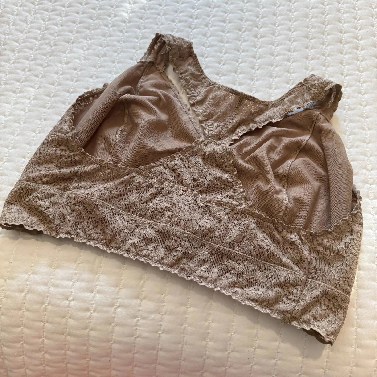 Cacique Nude Taupe Lace Bralette Women’s Sz 18 / 20 Unlined Wireless - Image 8