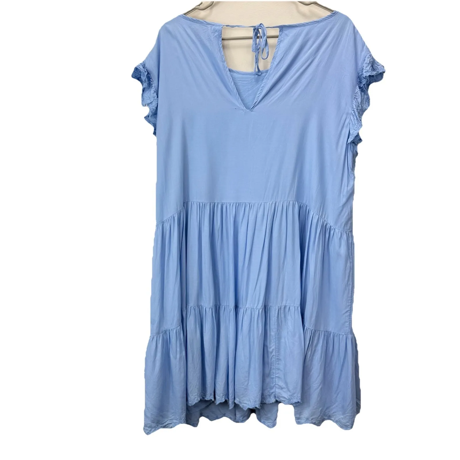 House Of Harlow 1960‎ Light Blue Tiered Ruffle Babydoll Dress Size LARGE - Image 8