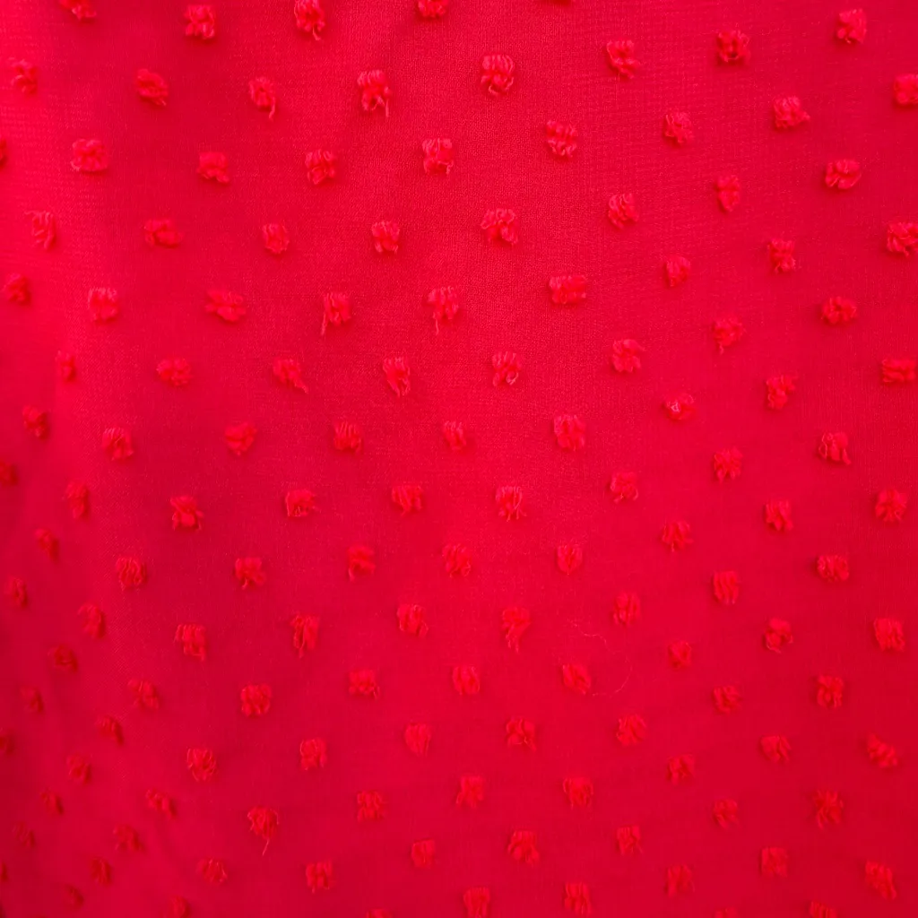 Lulus Much to Celebrate Red Swiss Dot Flutter Sleeve Wrap Mini Dress Size Small - Image 8