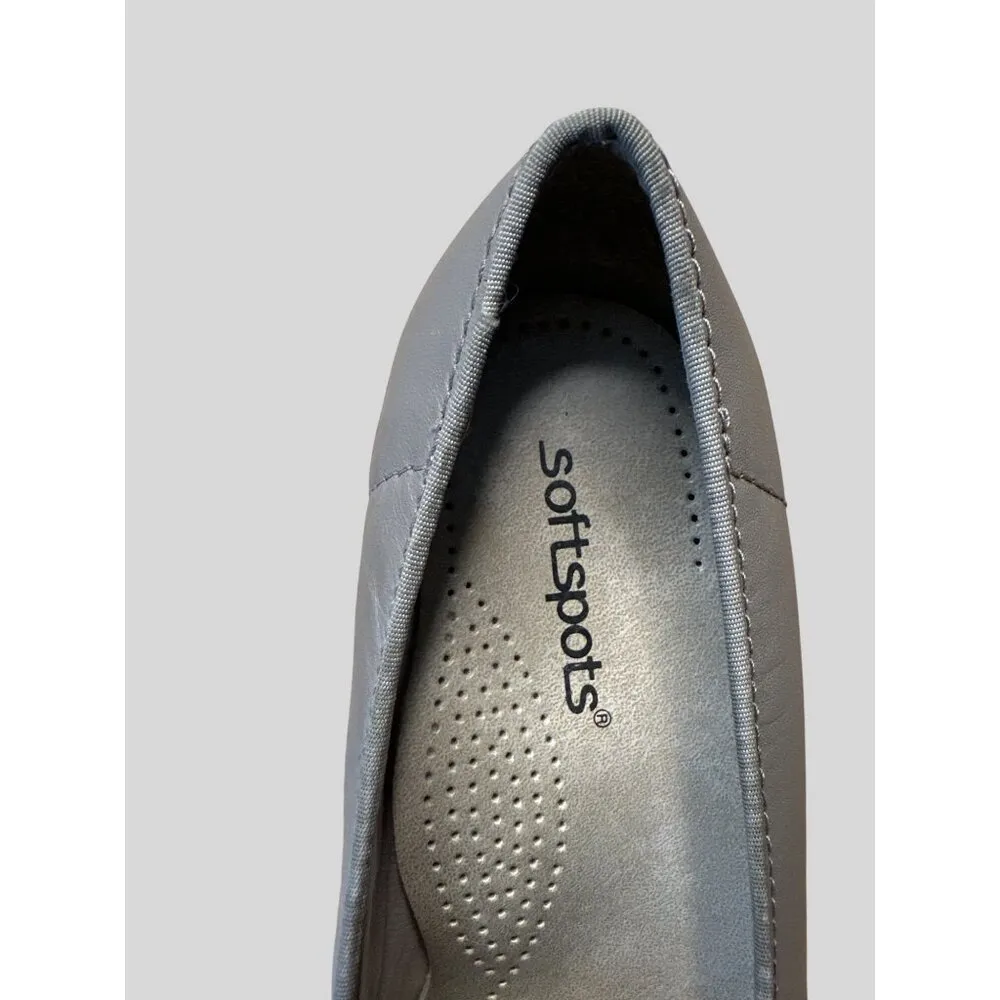 Softspots Womens Leather Upper Wedge Fashion Comfort Shoes Size M Taupe 6.5W Gray - Image 8