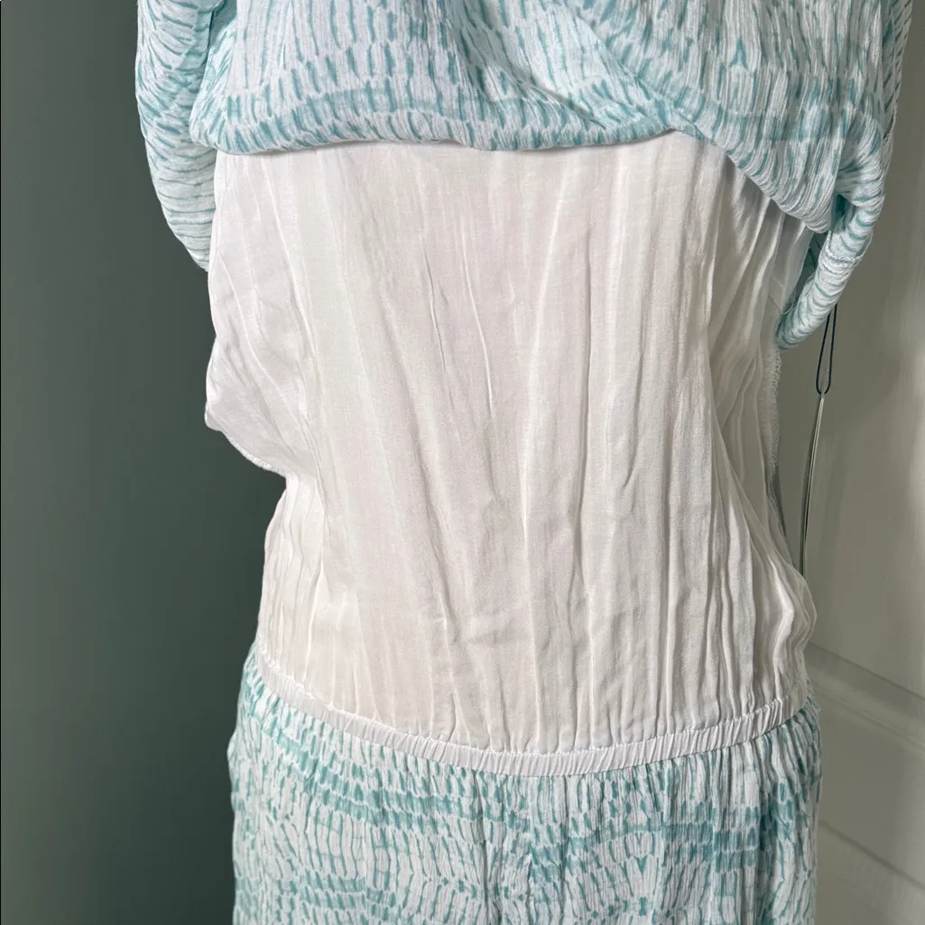 Carve Designs Teal and White Romper - Image 5