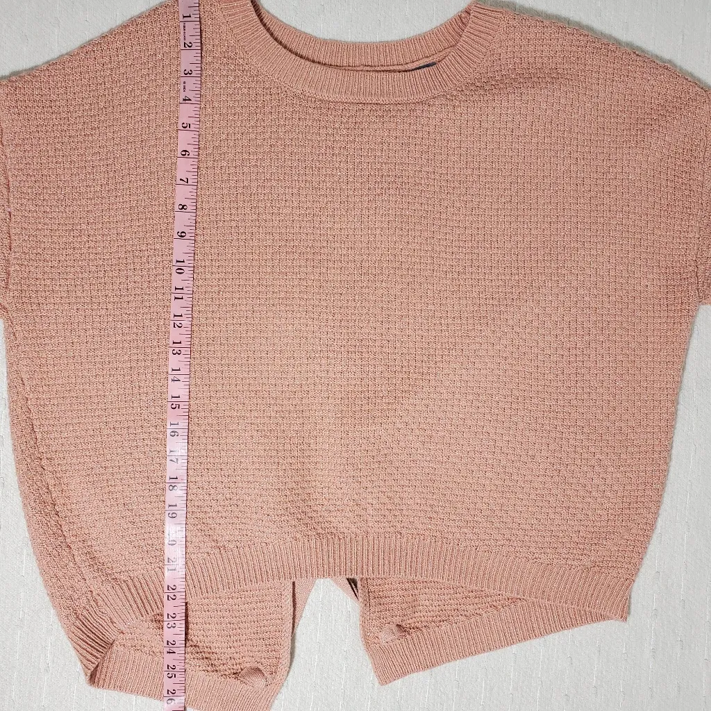 New York & Company Lace up Crew neck Relaxed Open Back Sweater Size M Pink Size M - Image 6