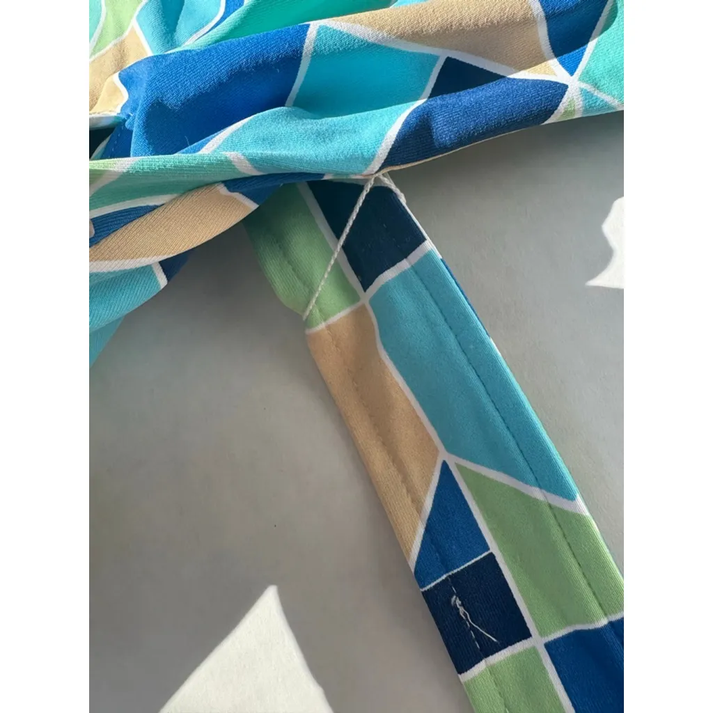 J.Mclaughlin Dolly Catalina Cloth Sleeveless Collared Shirt Dress, XS green Blue - Image 7