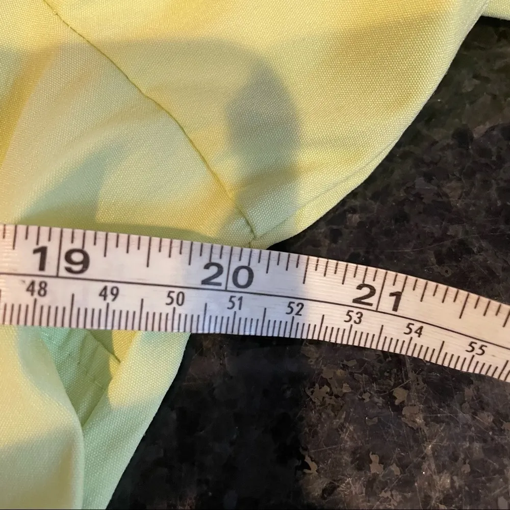 lime green stretch button down shirt Top 3/4 sleeves Large Petite - Image 6