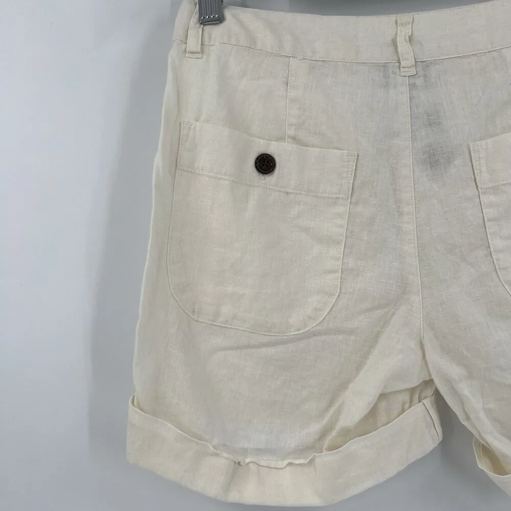 Patagonia Island Hemp Organic Cotton‎ Blend Cream Cuffed Shorts Women’s Size 2 - Image 6