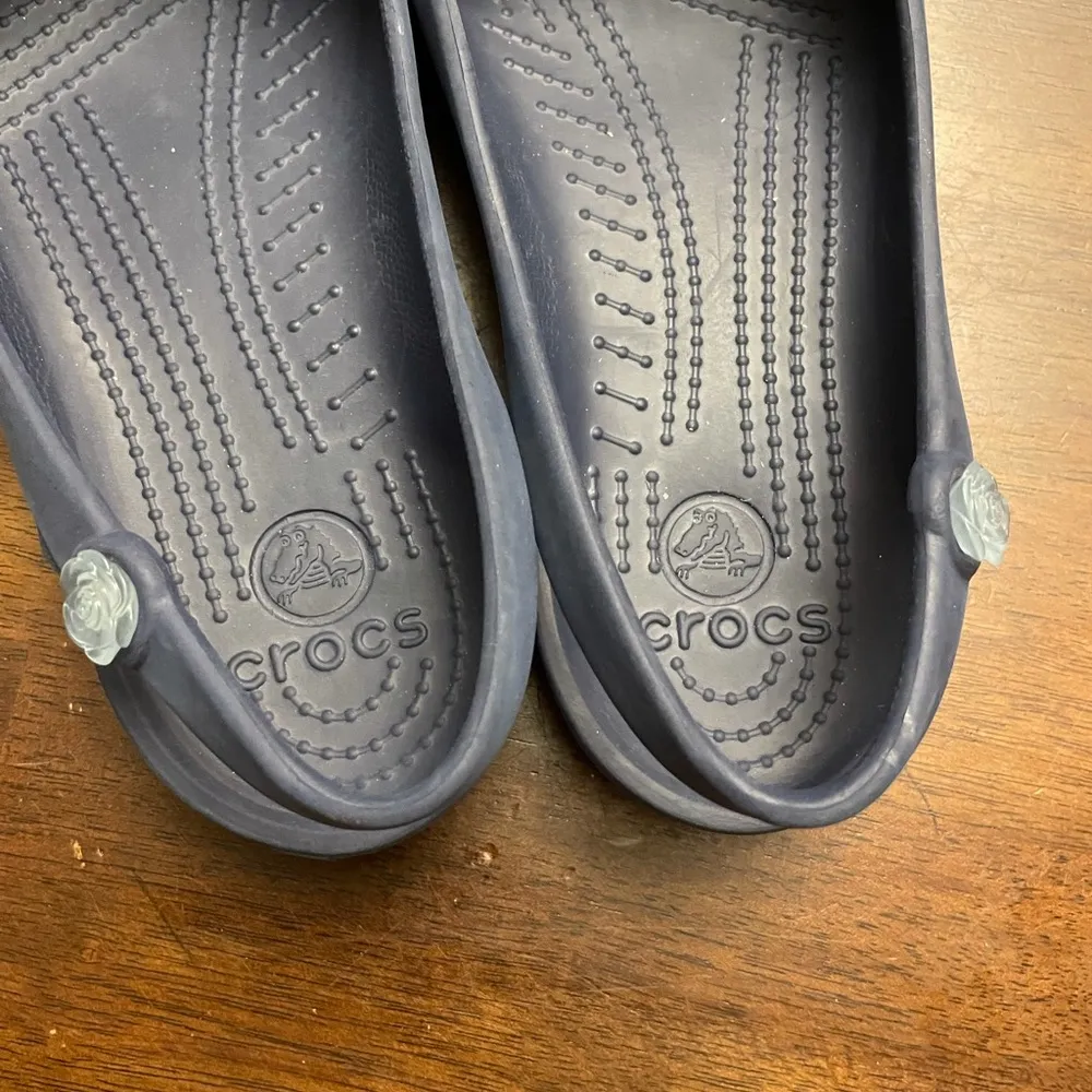 Crocs Women's Jayna Slingback Ballet Flats Size 8 Dark Blue Shoes - Image 2