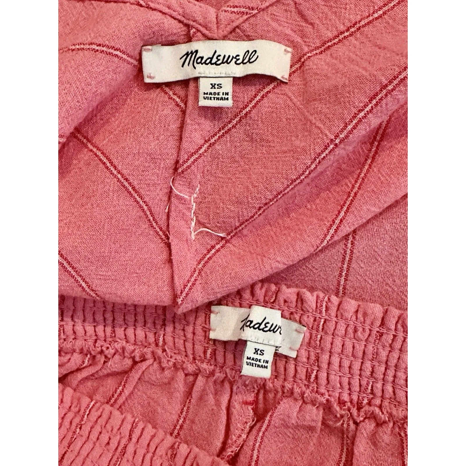 Madewell Striped Bondi Cover Up Cami & Cropped Pants Set Pink Sz XS EUC!! - Image 5