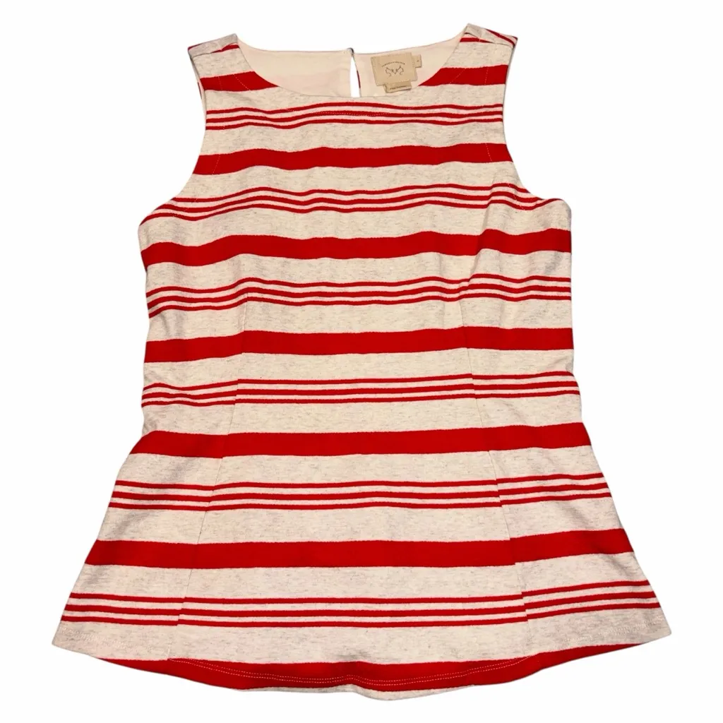 NEW Anthropologie Vanessa Virginia Striped Sleeveless Peplum Top size Small - Image 5