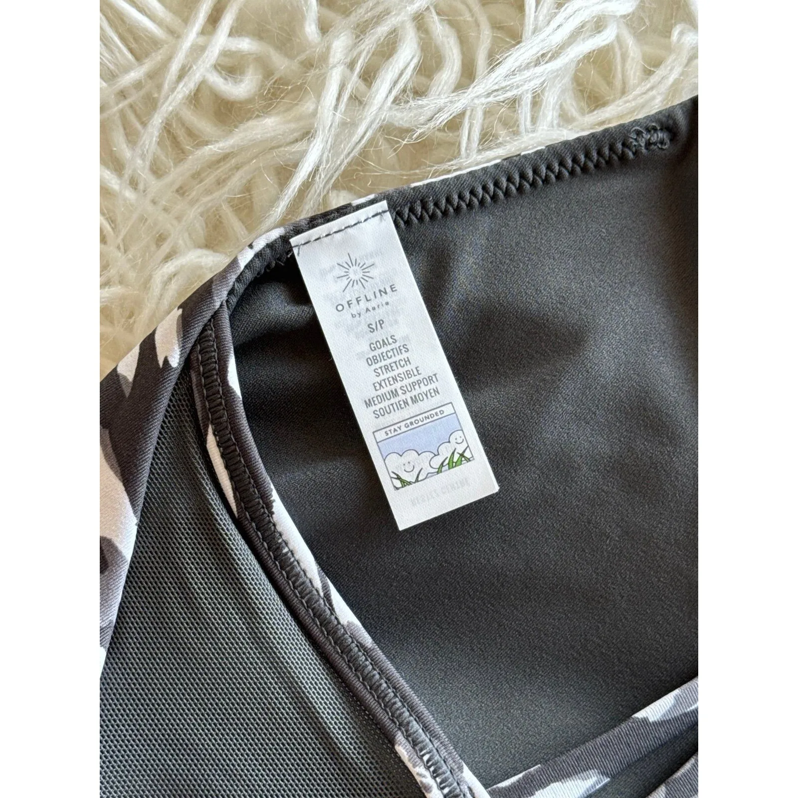 Aerie Goals Plunge Sports Bra Gray Size Small - Image 7