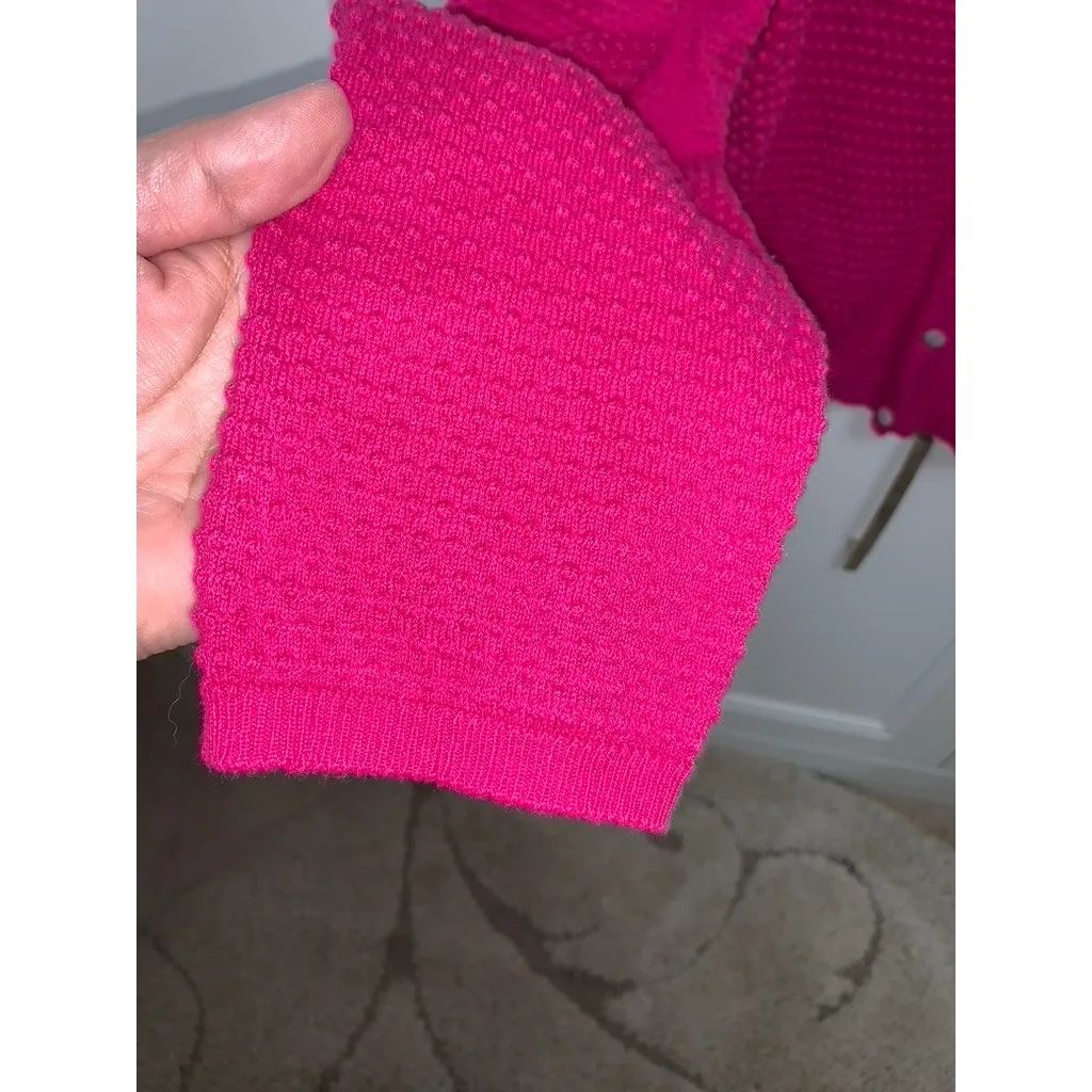 Draper James Women's XXL Hot Pink V-Neck Cardigan‎ Sweater - Image 3