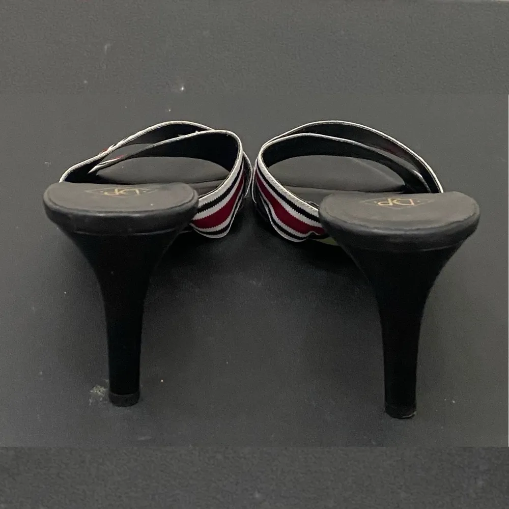 DONALD J PLINER Trix Red White Black Criss Cross Bandage Strap Heels Size 7 1/2M - Image 7