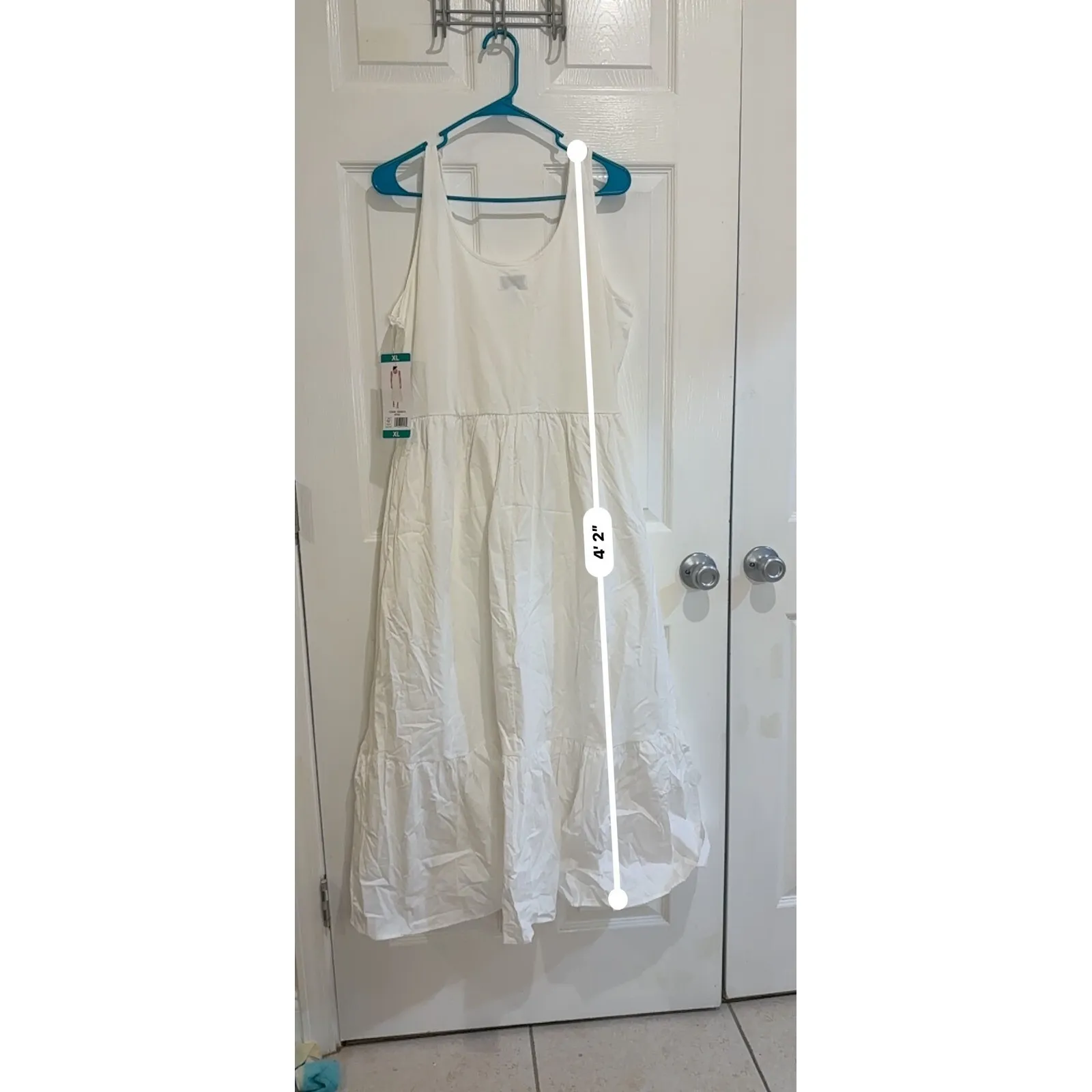 Steve Madden White Tiered Dress Sleeveless Midi Summer Casual‎ Dress - Image 8