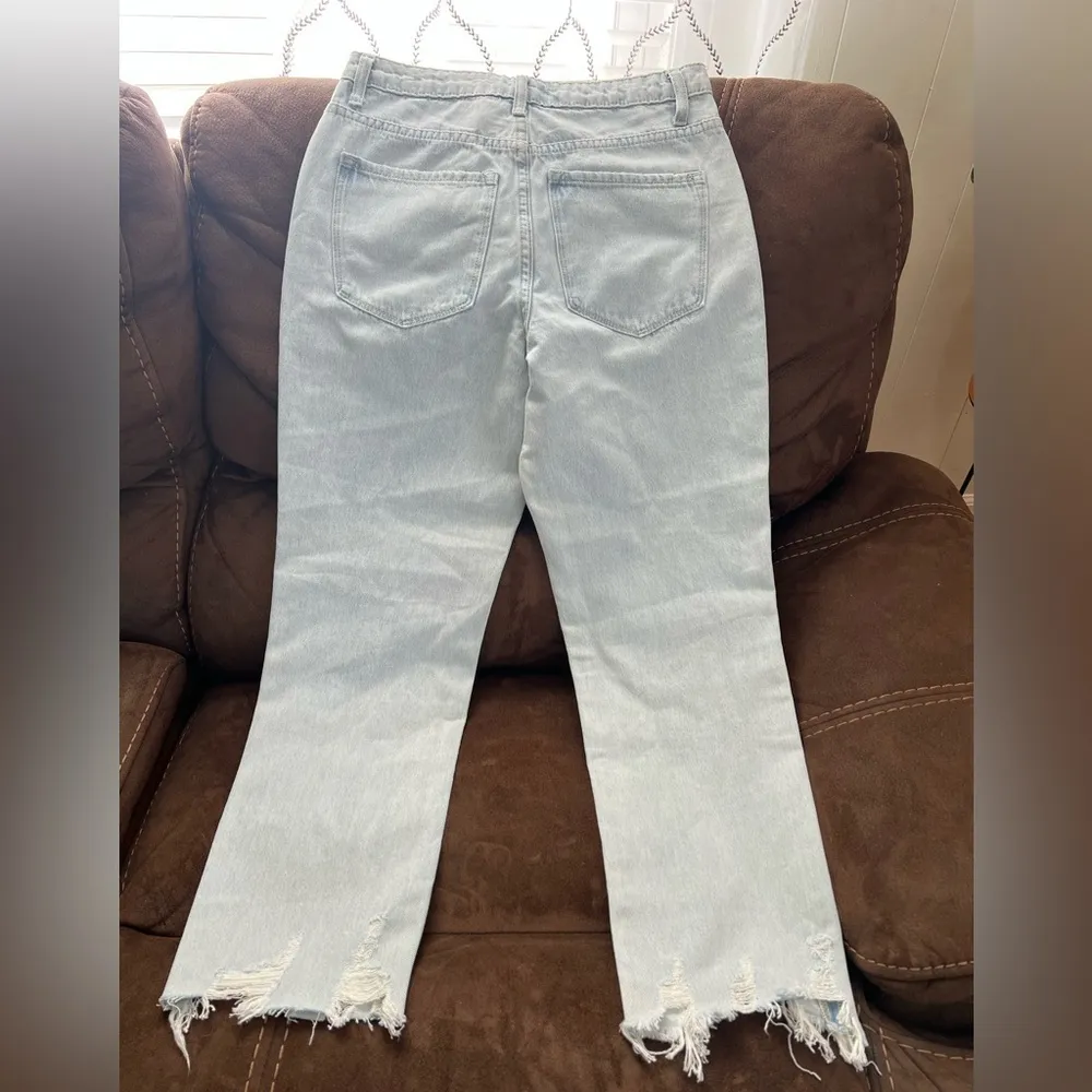 VERVET LOS ANGELES Light Blue Distressed Women's Jeans Size 26 - Image 3