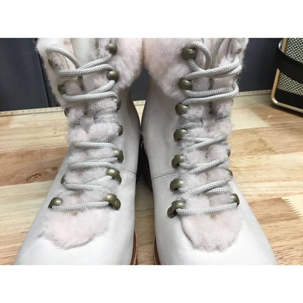 Kork Ease Winslet Bootie Cream Leather Shearling Trim Size 6.5 New - Image 7