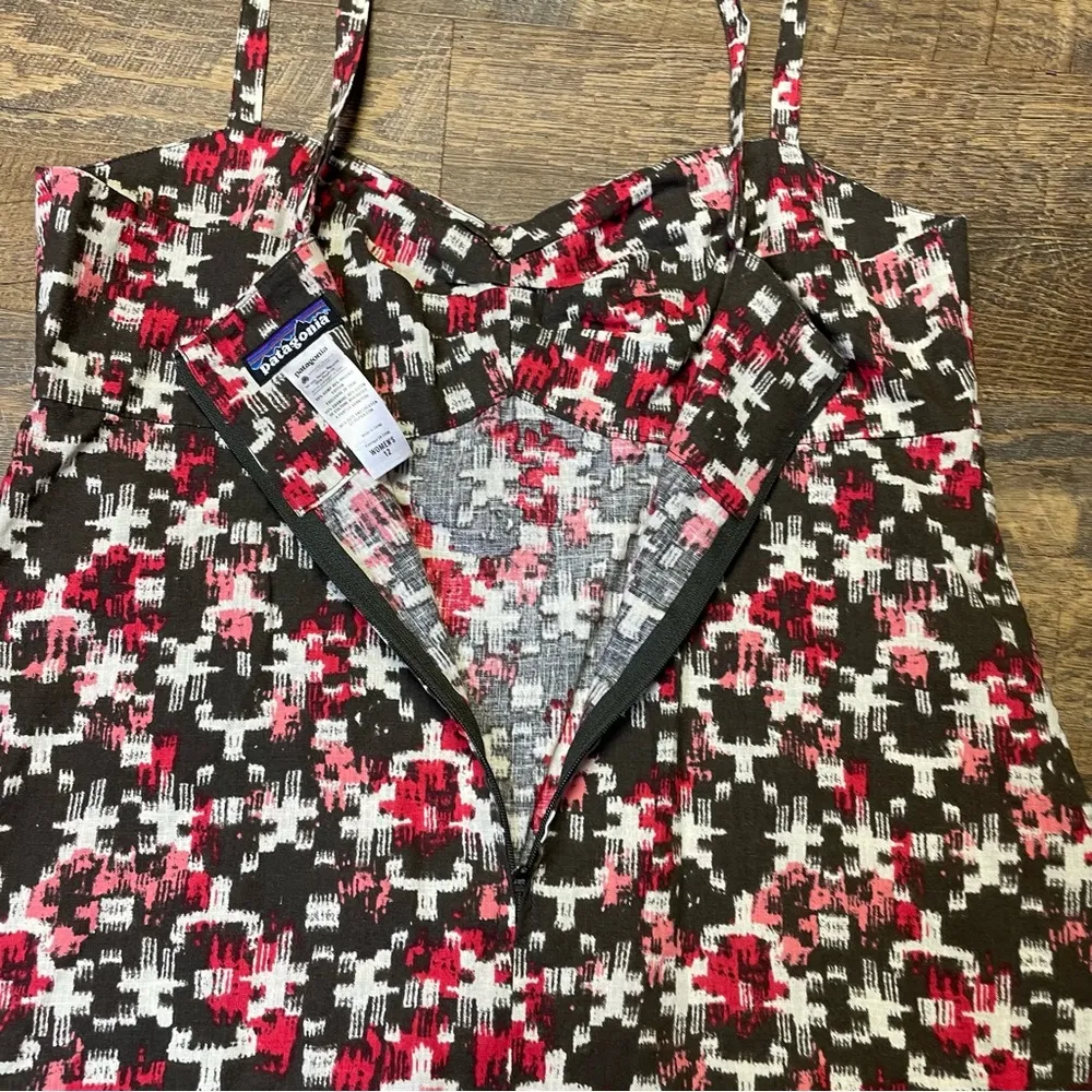 CLEARANCE Patagonia Tank Top Hemp/ Cotton Women's 12 Brown Pink White - Image 2