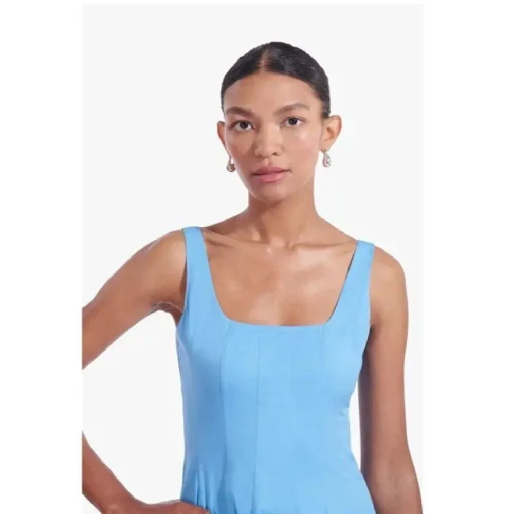 STAUD Mini Wells Fit & Flare Dress in Sky Size US 12 - Image 3