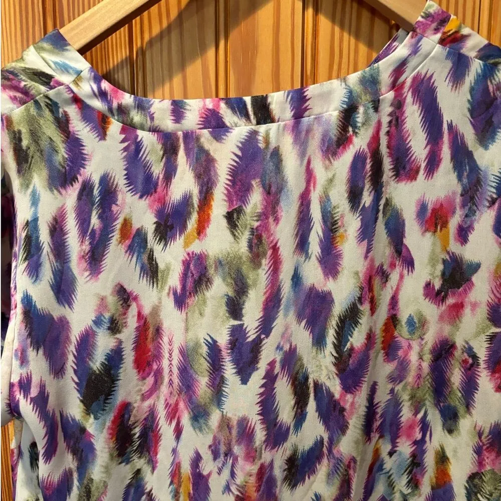 Cabi Top Women S Plum Feather Detail Colorful Light Weight Business Spring - Image 6