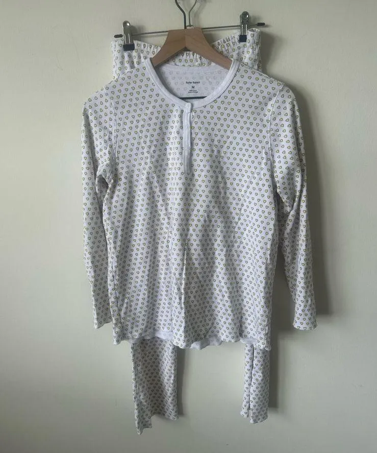 Roller Rabbits Heart Pajamas Yellow Set Size Medium - Image 2