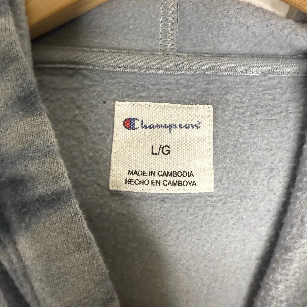 Champion Tie-Dye Pullover Hoodie Blue Women’s Large - Image 3