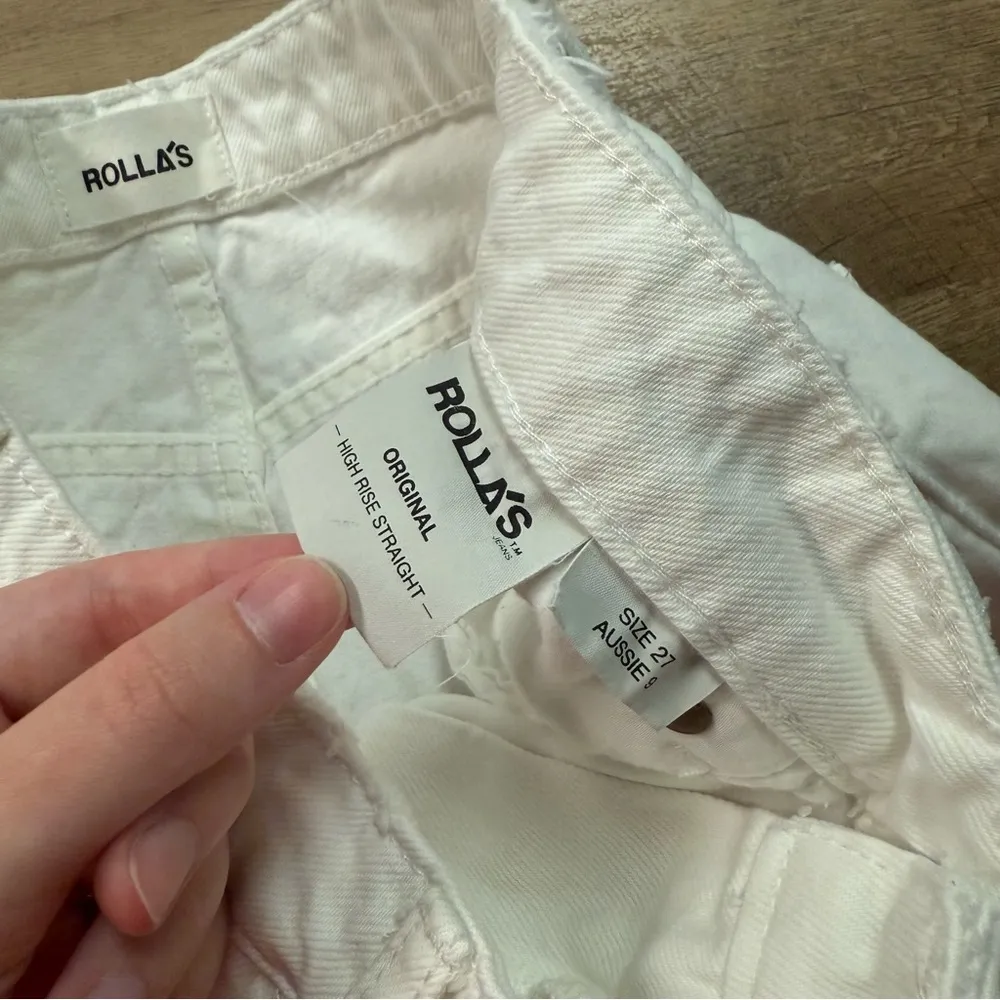 ROLLA’S Original High Rise Straight Jeans in White Women’s Size 27 Distressed - Image 12
