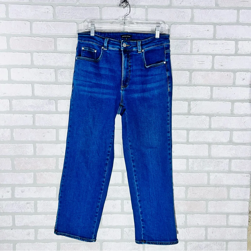 Universal Standard Etta High Rise Straight Leg Jeans in Aged Indigo Wash Size 10 - Image 4