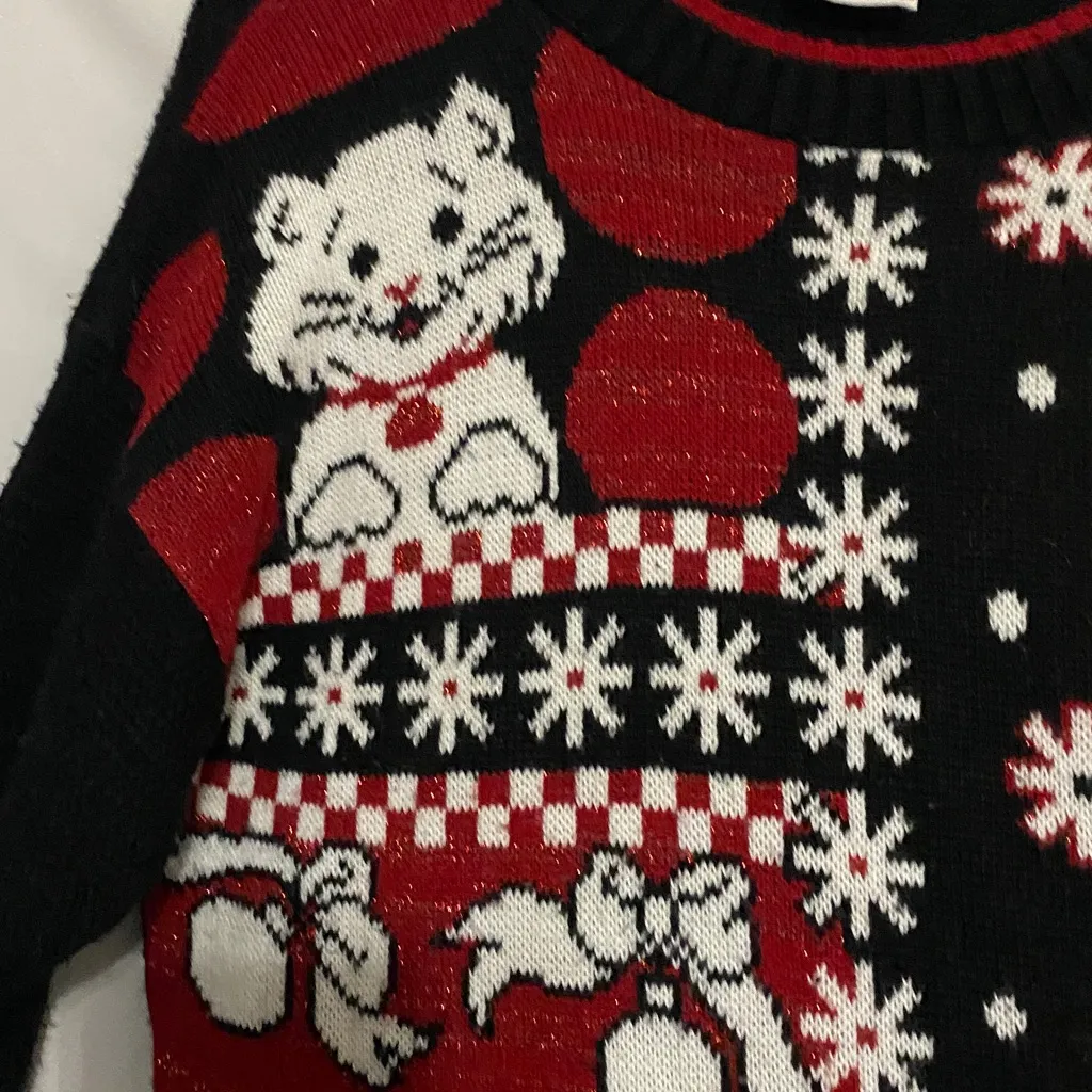 NUTCRACKER Festive HOLIDAY Cat Pattern Sweater - Image 5