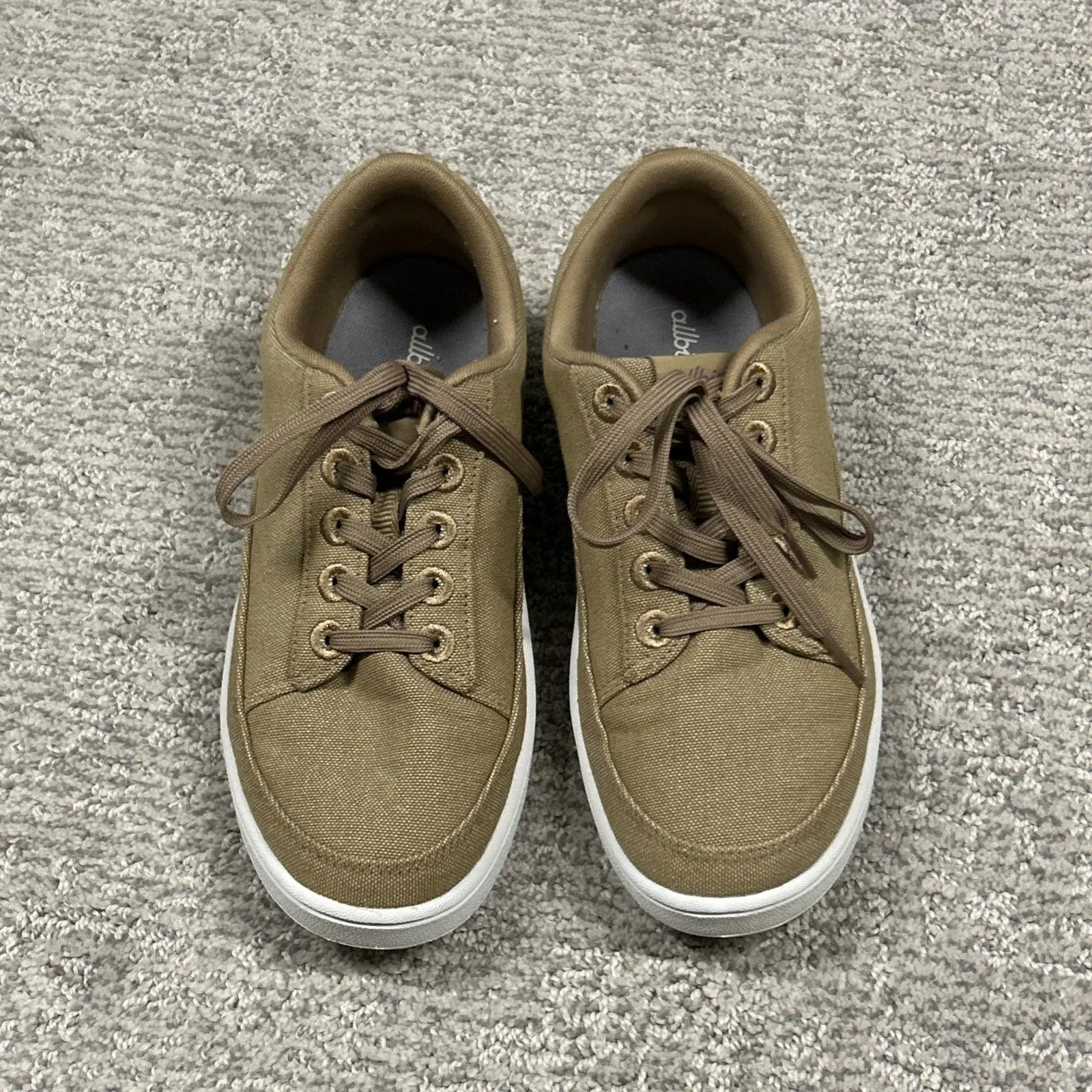 Allbirds Canvas Pacer Shoes Womens 7 Hazy Beige Tan Tennis Lace Up - Image 3