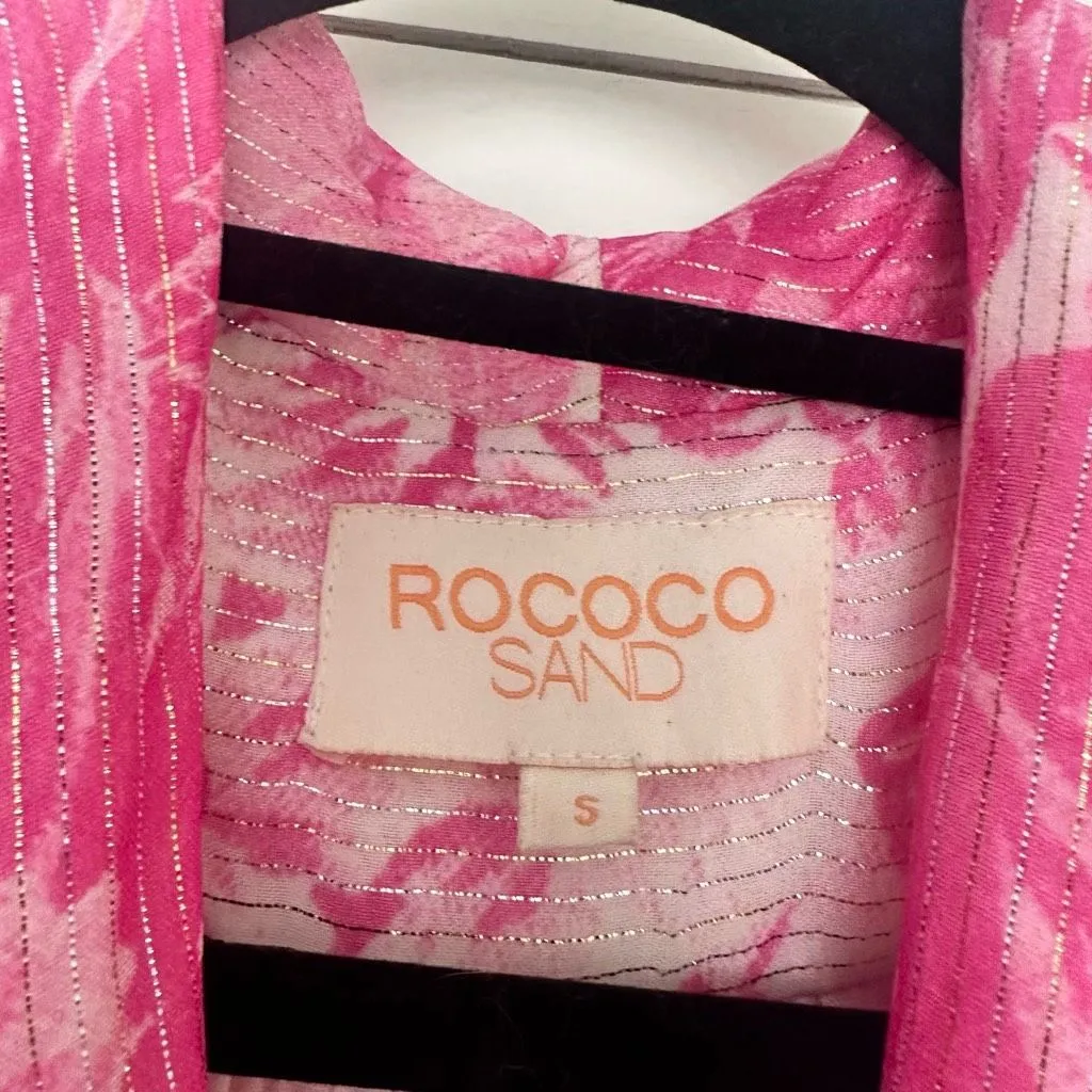 Rococo Sand Women’s Small Pink Cherise Mini Dress Romantic Tropical Floral - Image 2