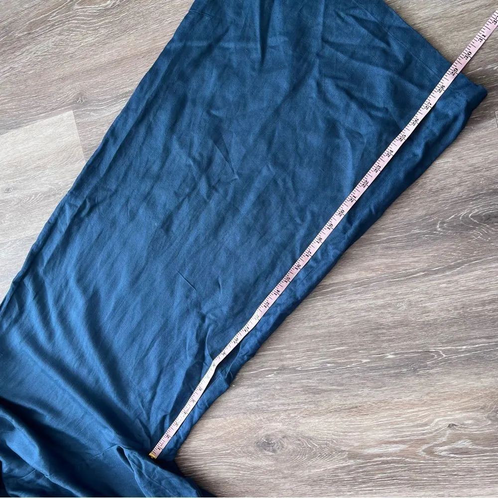 Anthropologie Cory Lynn Calter blue linen blend tassel wide leg‎ jumpsuit XXL - Image 4