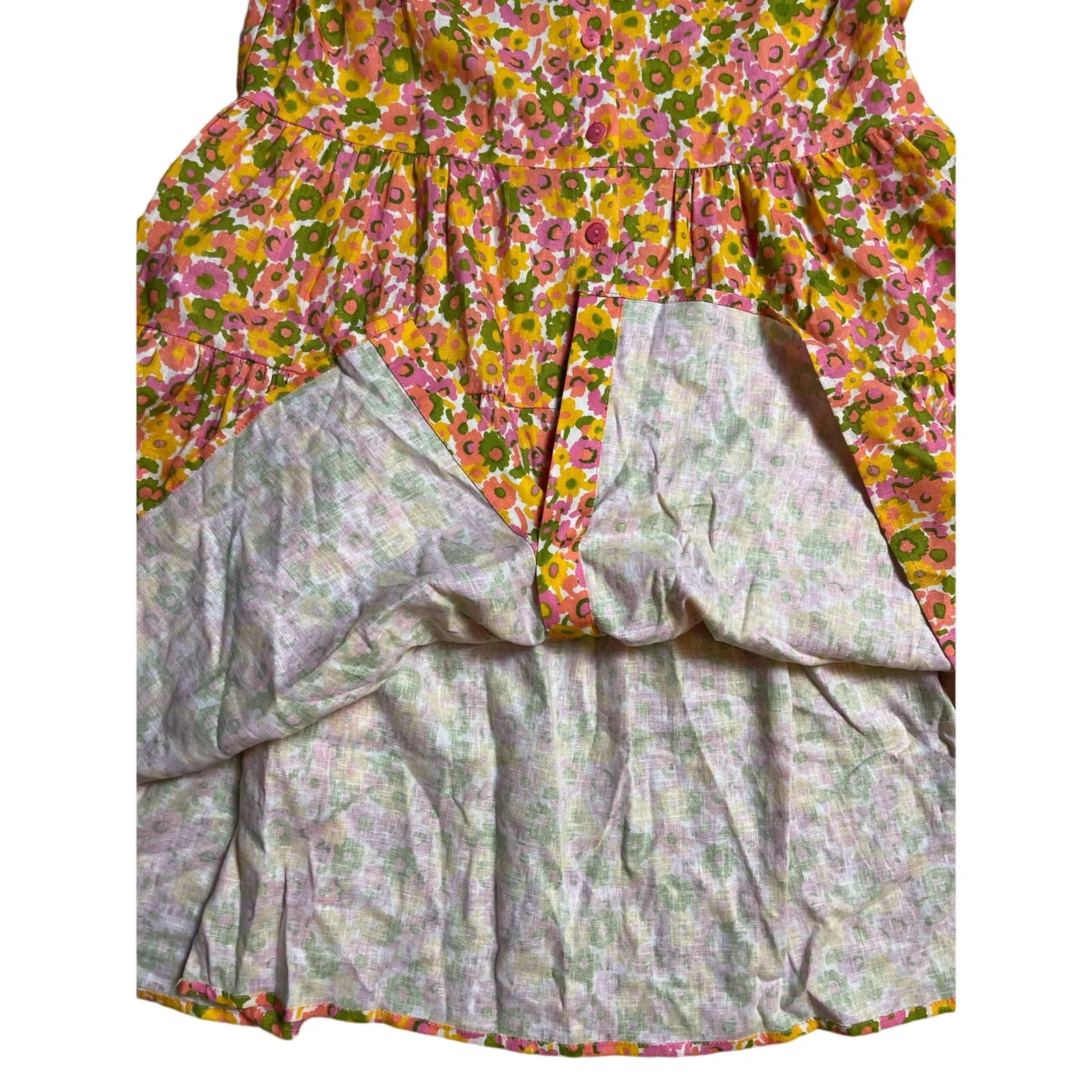 Julie Brown New‎ York Oversized Linen Scoop Neck Button Down Sundress Size XS - Image 9