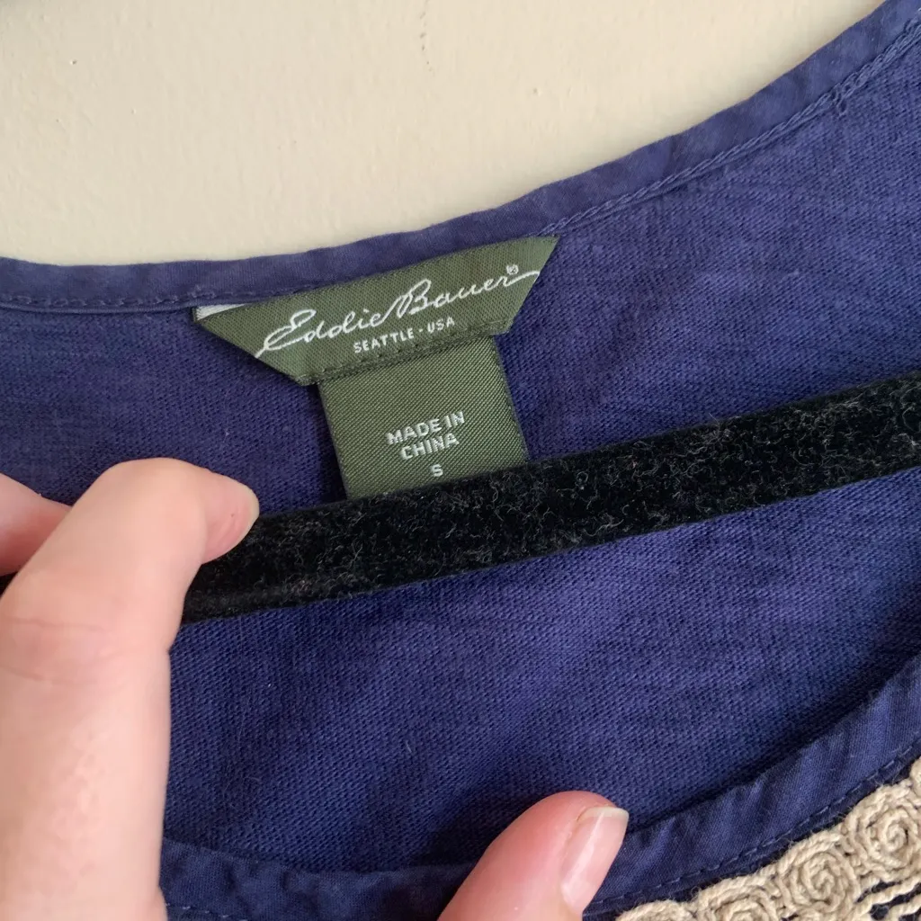 Eddie Bauer Blue Lace Dress Women Size Small Cotton Organic Clothing Summer - Image 3