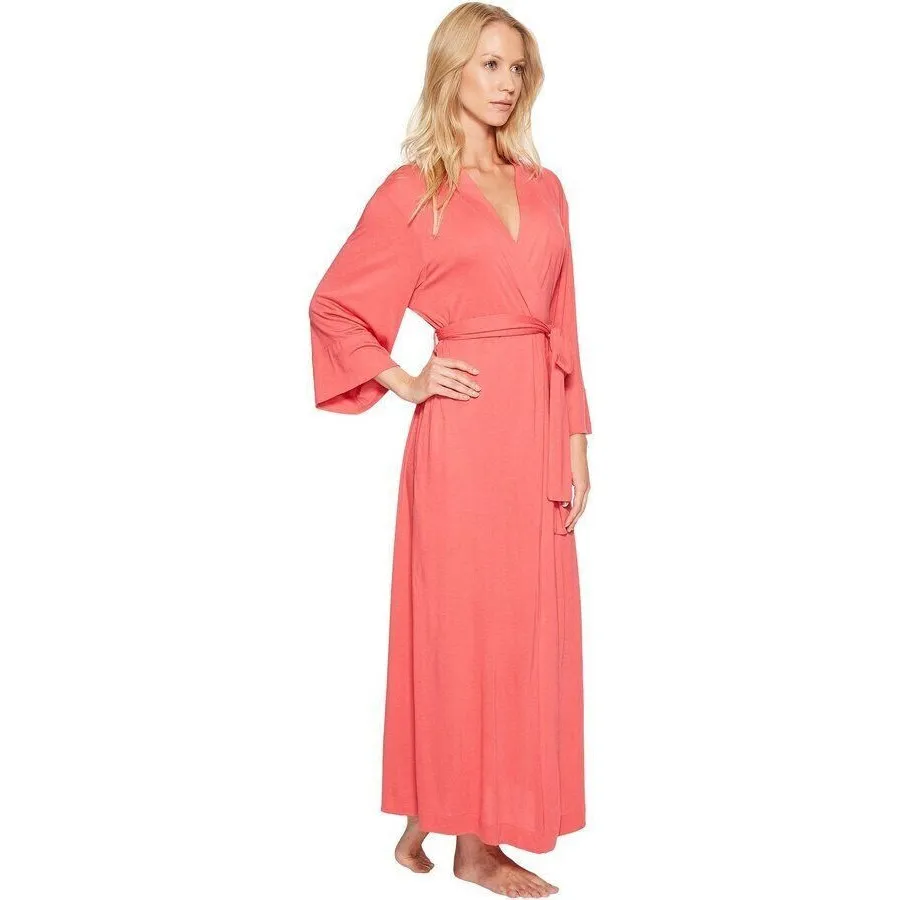 NWT $180 New Natori Light Green Robe Womens M Long Soft Solid Silky Pockets Pale - Image 2