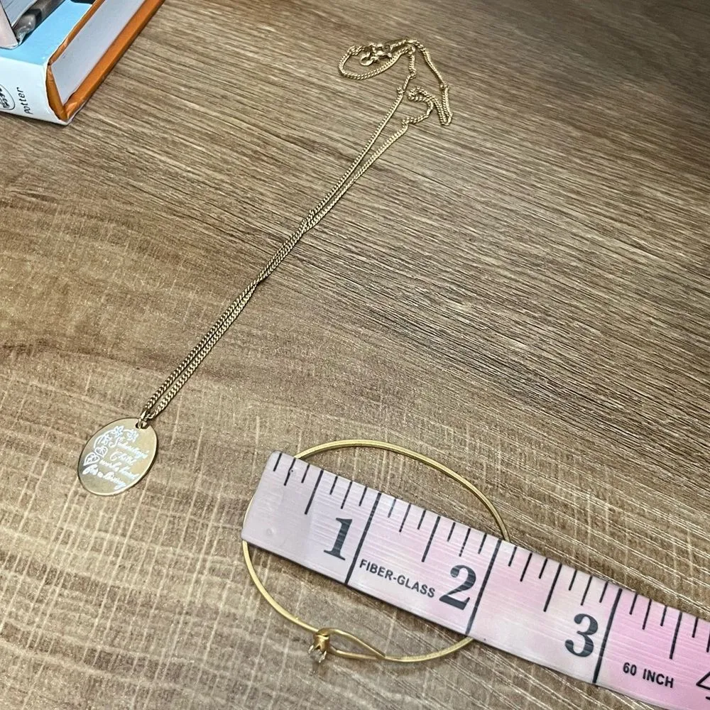 Vintage Avon Gold Necklace & Dainty Bracelet Set Saturday’s Child Quote - Image 7