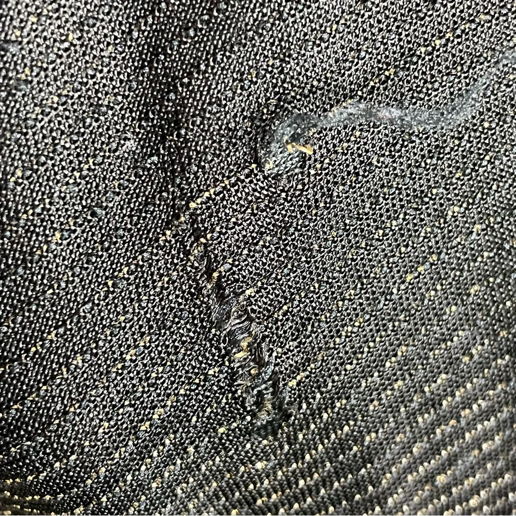 Vintage 70s Dress Metallic Gold Black Wounded Bird FLAWS Spaghetti Straps Pleats Size XS - Image 11