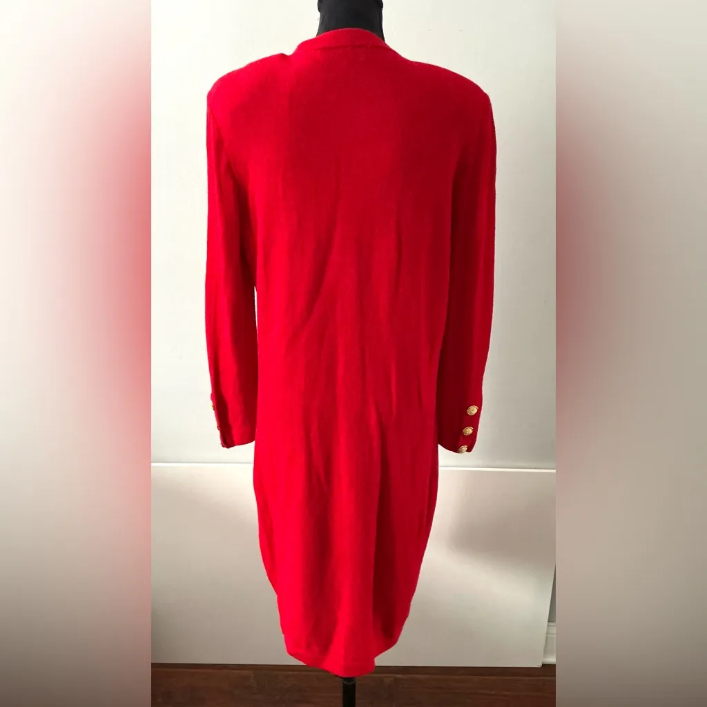 Elegant Red Button-Down Dress - Image 6