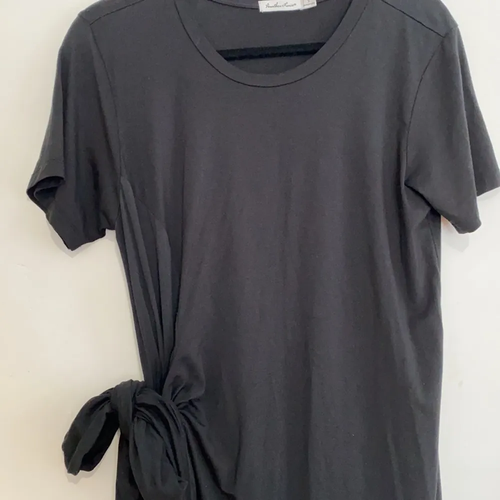 Another Love black Jersey shore mini dress size small bow in the side cinched - Image 2