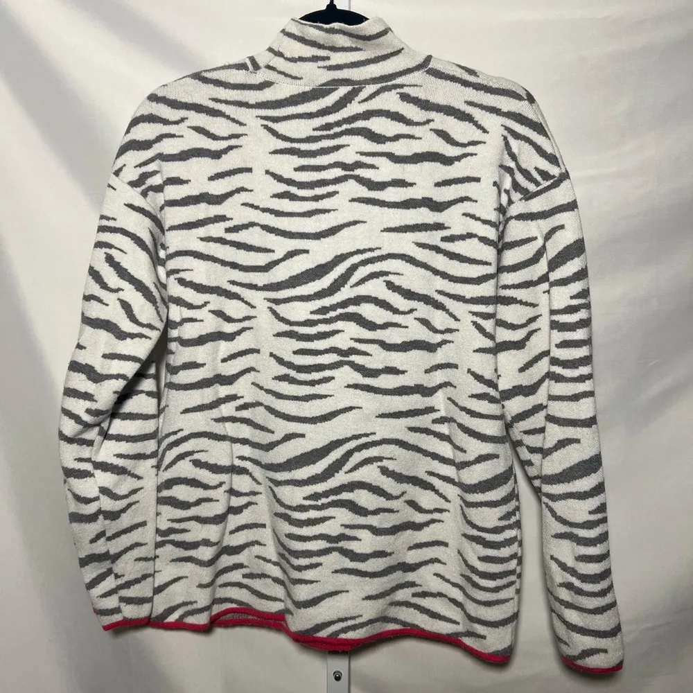 Chelsea & Theodore Striped Mock Neck Women’s Sweater - Image 2