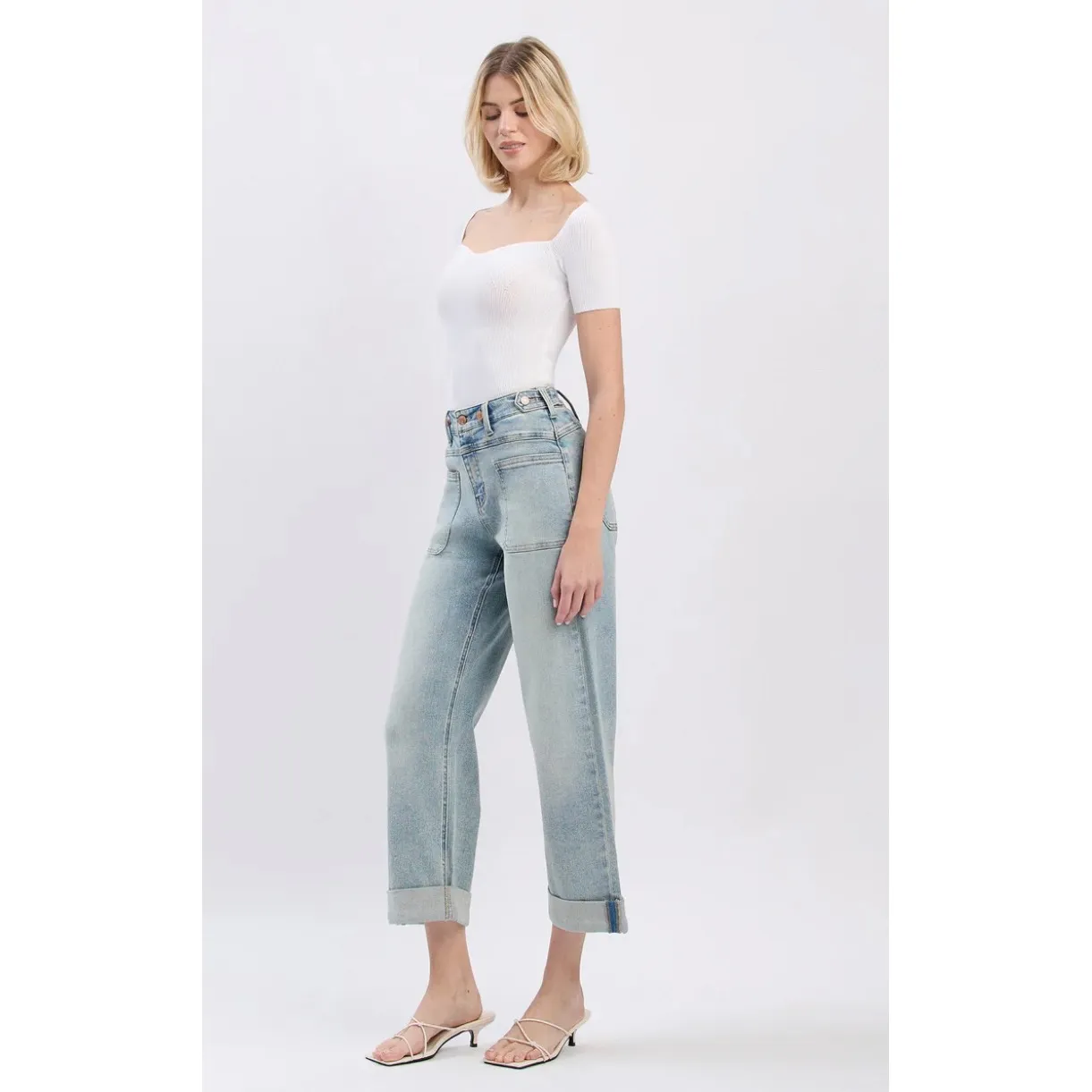 Flying Monkey Commissioner‎ Super High Rise Slim Wide Leg Jeans Size 26 Denim - Image 3