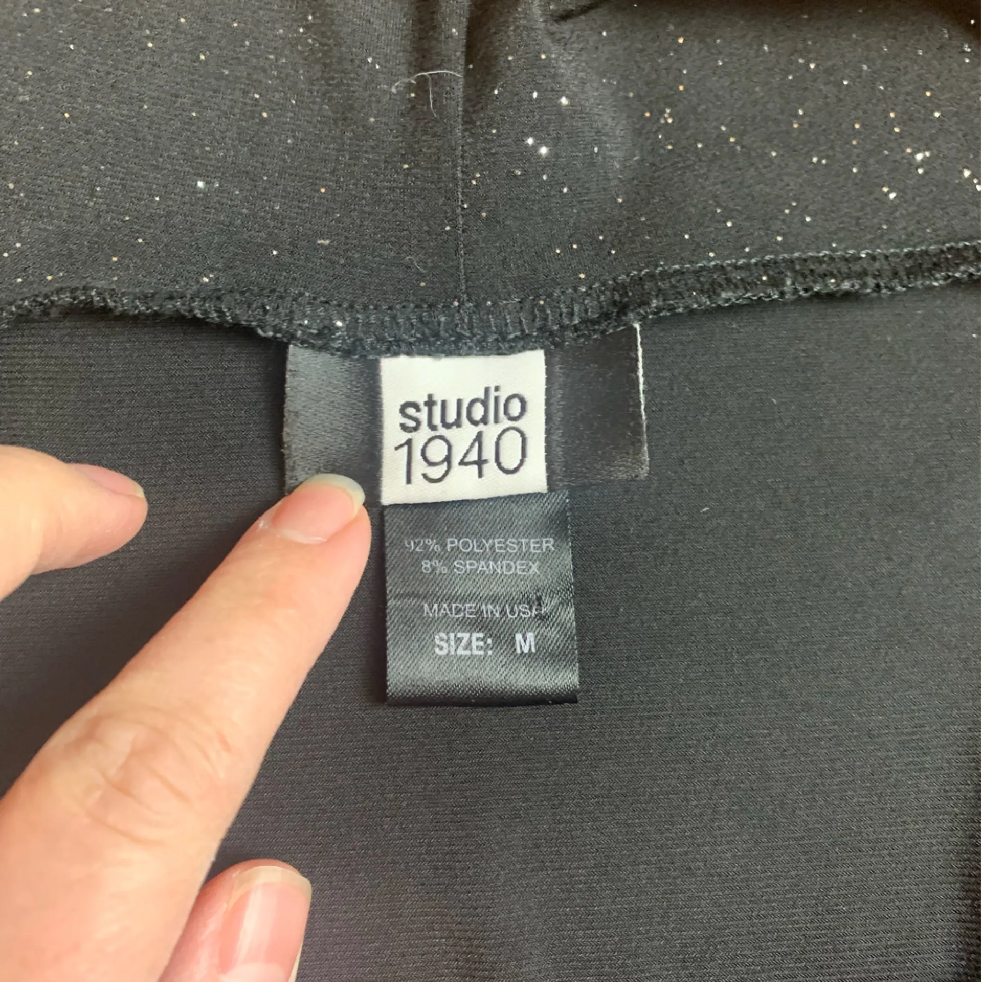Studio 1940 size medium Black Sparkle Tee shrug 90s witchy whimsi club y2k squar - Image 3