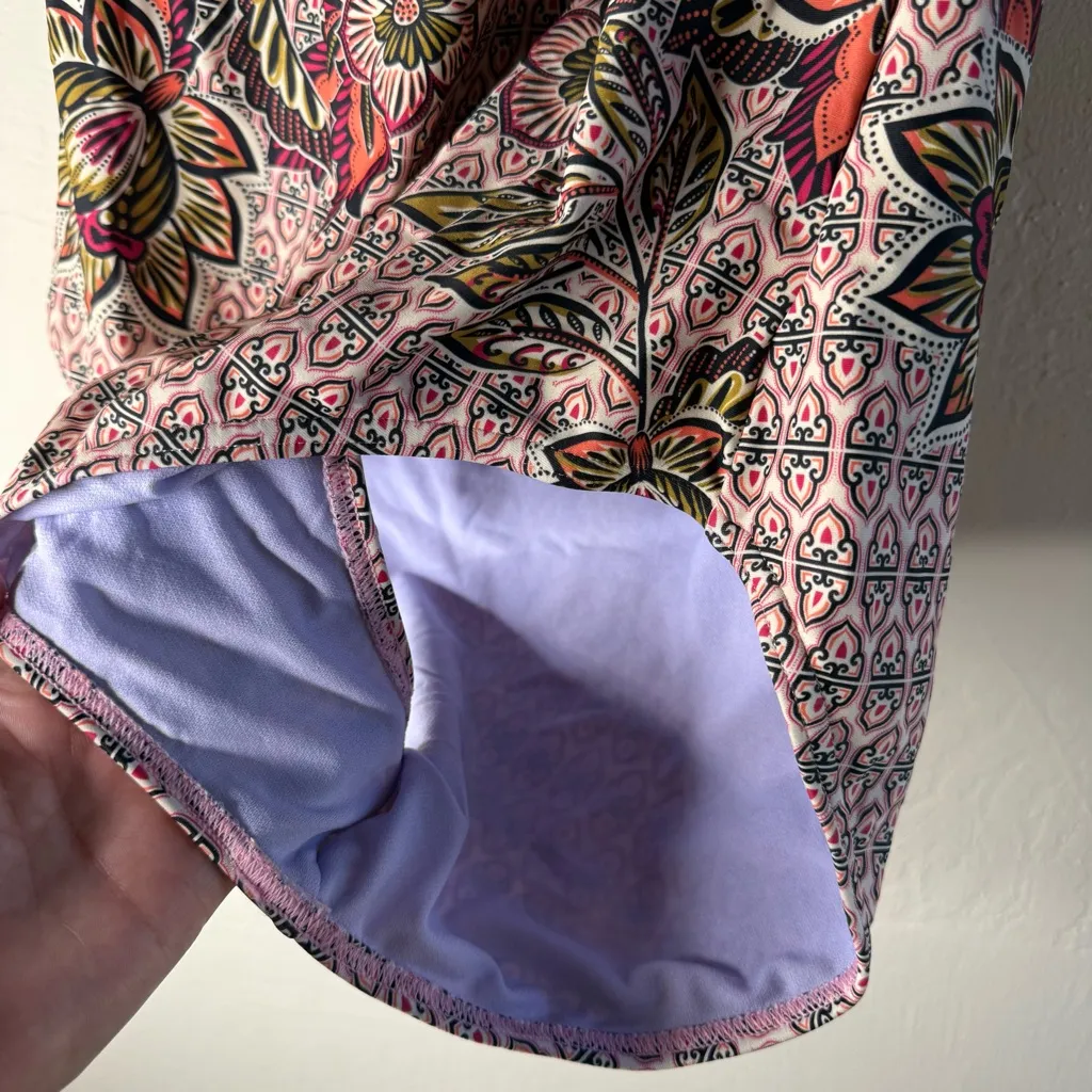 Prana Lahari Pink and Purple Halter Swimsuit Size XL - Image 4