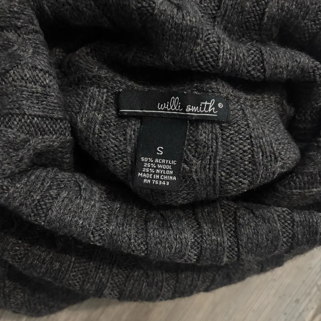 Willi Smith Charcoal Gray Cowl Neck Sweater - Image 3